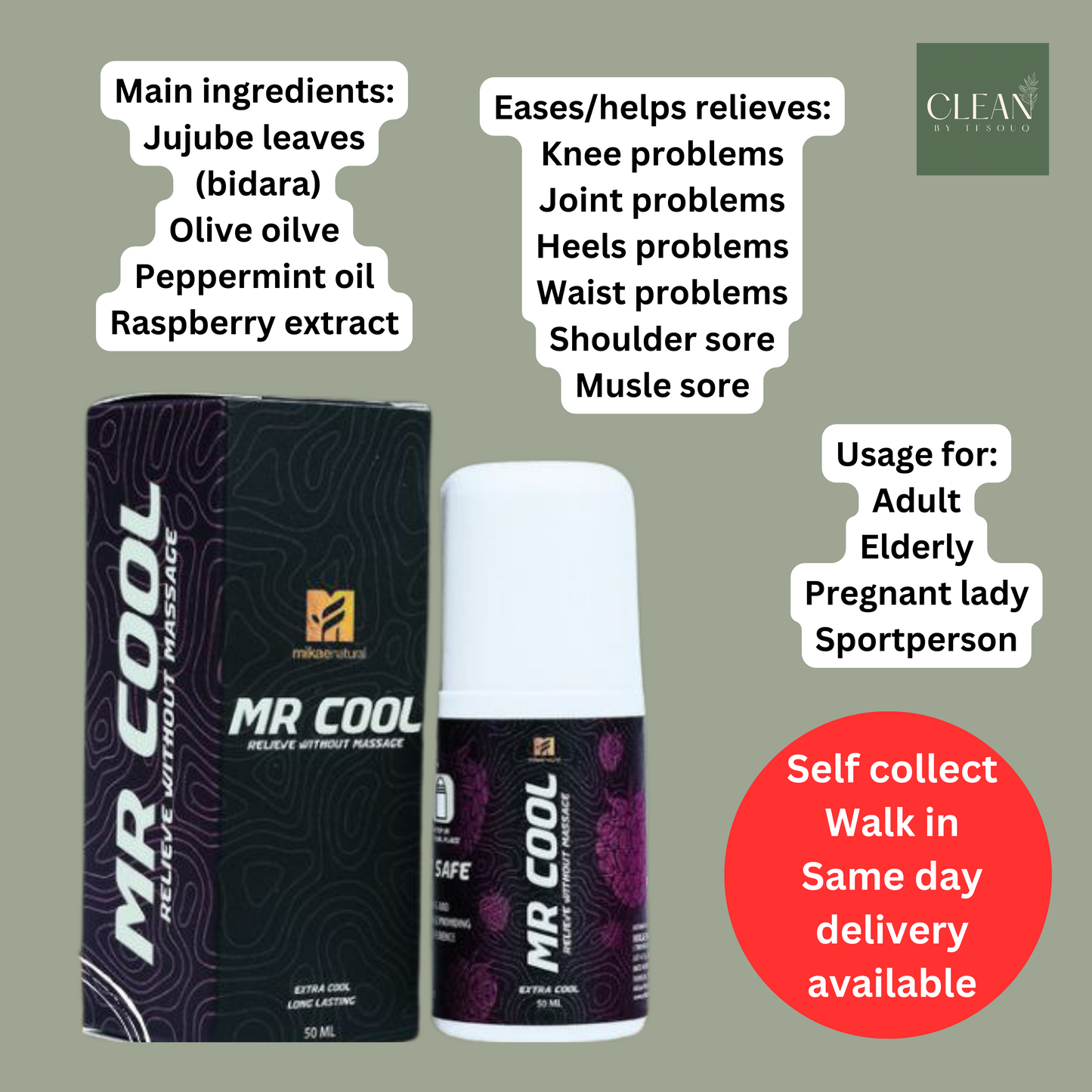 Mikae Mr Cool Aromatherapy Massage Oil Roll On