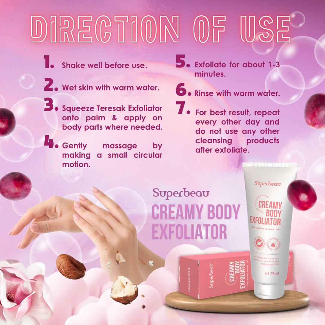 SUPERBEAU Creamy Body Exfoliator Natural Body Scrub