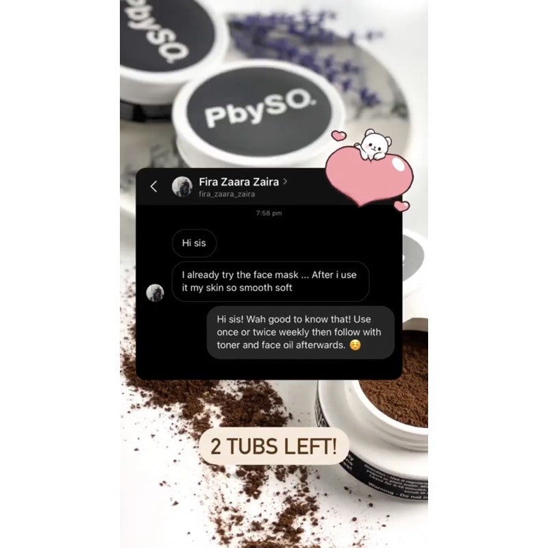 PBySO Face Mask and Scrub - Instant Glow! For acne, acne marks, dull skin, sensitive skin, sunburn, uneven skin tone